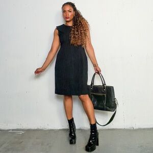Calvin Klein Black Pinstripe Sheath Dress, 12, fits 10